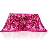 PartyDelight Hot Pink Sequin Tablecloth 60x102 Inch Rectangle Table Cloth Glitter for Party Baby ...