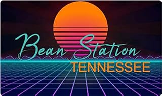 Bean Station Tennessee 2 X 1.25-Inch Vinyl Decal Stiker Retro Neon Design