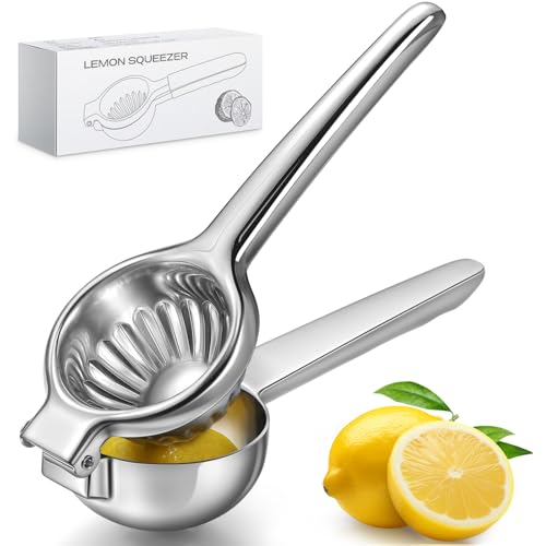 Lemon Squeezer, Sopito Stainless Steel Citrus Press Juicer Heavy Duty with Large Metal Squeezer Bowl...