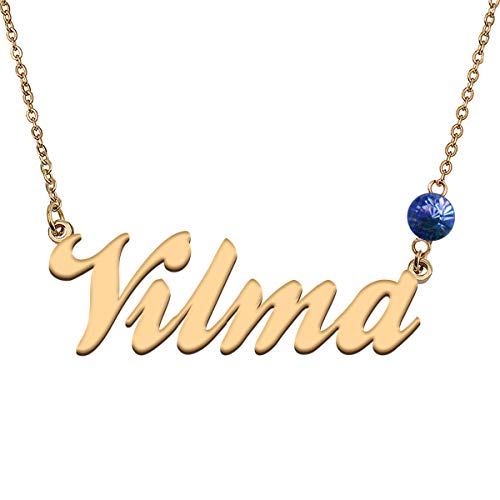 HUAN XUN Custom Choker Birthstone Vilma Name Necklace Best