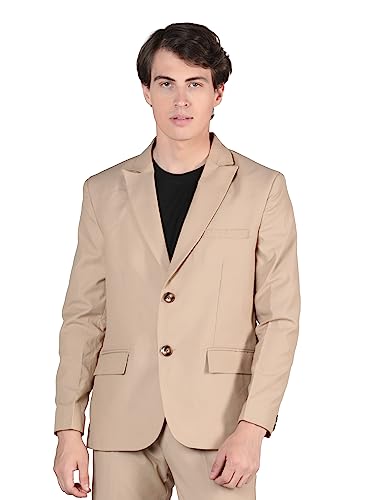 Image of DLANXA Men Solid Slim Fit Single Breasted Formal Blazer