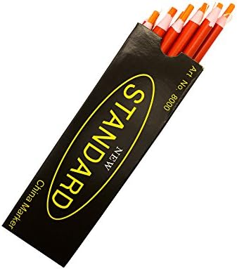 HAND 12 Non-Sharpening Wax China Marker Pencil, Orange Colour 17cm