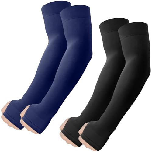 Image of ROXUN Arm Sleeves with Thumb Hole, Cooling UV Sun Protection Compression Tattoo Cover Up for Men /Women