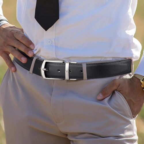 Image of URBAN FOREST Grayson Black Formal Leather Belt for Men