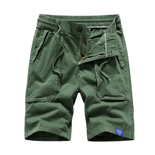 Short cargo coton homme grande taille pantalon d'été léger lin