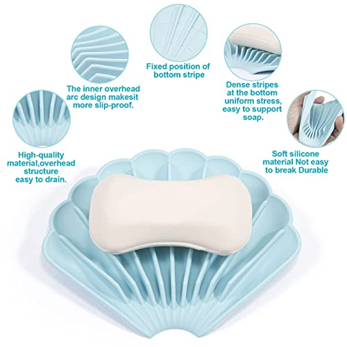 Lbshmao-D 3 Pack Silicone Soap Holder, Waterfall Self Draining Soap Dish, Bathroom Keep Soap Bars Dry Clean Bar Soap Holder, Extend The Life Soap #TOP2