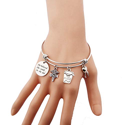 ENSIANTH Dental Hygienist Gifts She Believed She Could So She Did Keychain Dentist Jewelry Graduation Gift For DH2