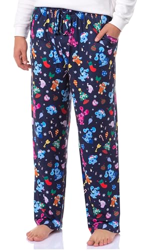 Blue's Clues Men's Christmas Sleep Tossed Print Pajama Pants for Adults
