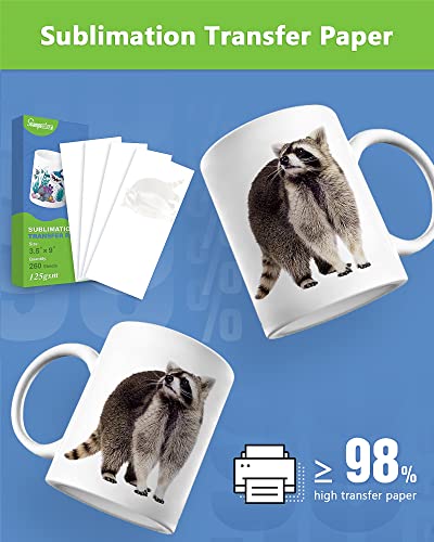 Stampcolour Sublimation Paper Heat Transfer Paper 3.5X9 Inch 260 Sheets For Any Epson Hp Canon Sawgrass Inkjet Printer With Sublimation Ink For Sublimation Blanks,Mug,T-Shirt,Light Fabric,Diy 125Gsm #TOP1