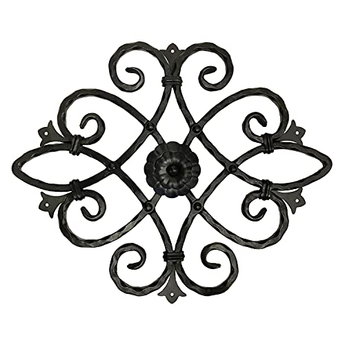 21" X 16.5" Ornament Speakeasy/Grill For Gates, Doors, Walls - Wrought Iron, Powder Coated Black - Dhosg-03 #TOP13