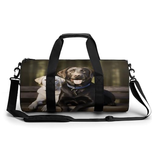 Sac de gym imprimé labrador de 45cm sac de sport cylindrique et bagage de week-end