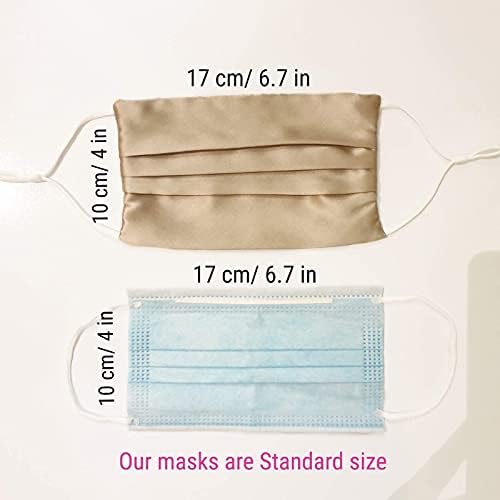 Sensitive skin 100% Mulberry Silk face Mask with Adjustable loops, Washable, Hypoallergenic Breathable_BLACK