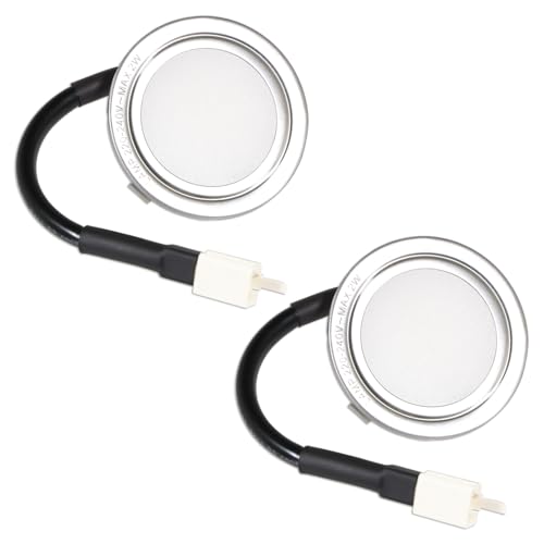 SPARES2GO Universal Cooker Hood LED Light Extractor Vent Lamp Bulb Units (Pack of 2, Silver, 68mm, G4)