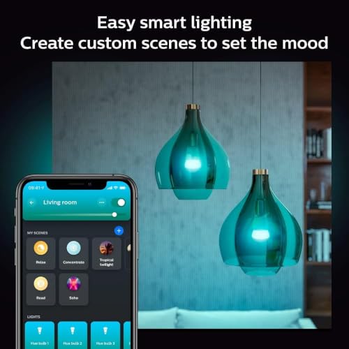Philips Hue A19 LED Smart Light Bulbs - Flicker-Free 75w Light Bulbs - Control with Hue App - Compatible with Alexa, Google Assistant, and Apple HomeKit - E26 Base - 2 Pack - image 5