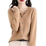 Genérico Cashmere Button Front Long Sleeve Cardi, Cashmere Cardigans for Women,Soft Warm Knit Elastic Cashmeres Sweater...