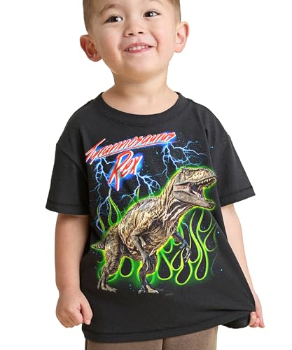 Dinosaurs Tshirt for Boys & Toddlers - Jurassic Clothes for Kids - Spinosaurus, Velociraptor, Triceratops & Trex