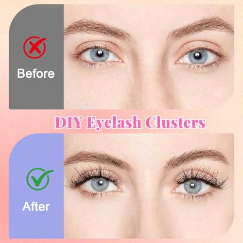 Image of MAYCREATE Self Adhesive Eyelashes Black Natural Wispy Lash Clusters 120Pcs