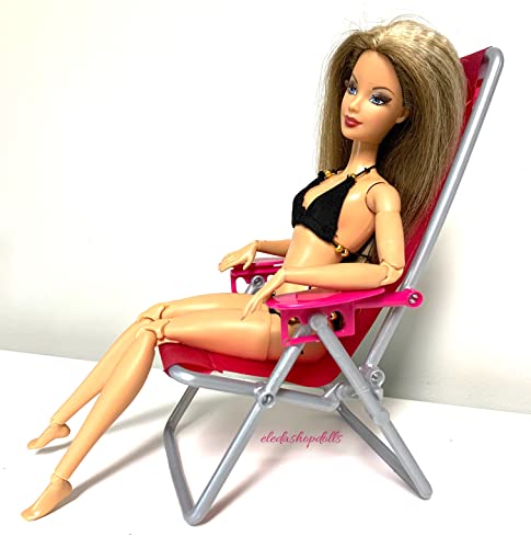 11.5 Inch Fashion Doll Garden Swing 1:6 Furniture Tanning Beach Chair Set #TOP1