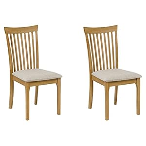 Julian Bowen Ibsen Set of 2 Dining Chairs, Light Oak, Height: 94, Width: 55, Depth: 45cm