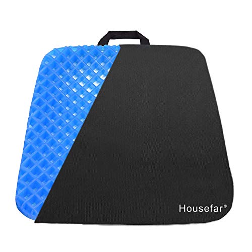 Gel Seat Cushion - Cool and Ventilated - Non-Slip , Seat Cushion - Relieves Sciatica and Coccyx Pain Housefar