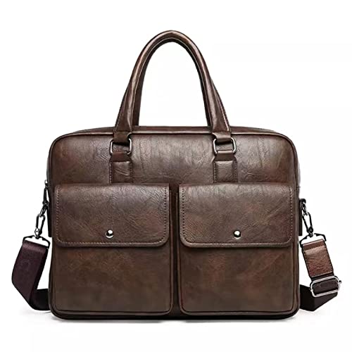 Briefcases Messenger Bags Laptop Bag Men Bag Genuine Leather MenBriefcases Shoulder Messenger BagComputer Handbags Brown Office Bags