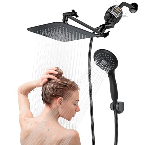 8'' Dual 20 Stage Filtered Shower Head with Handheld, 6 Spray Settings Handheld Shower Head High...