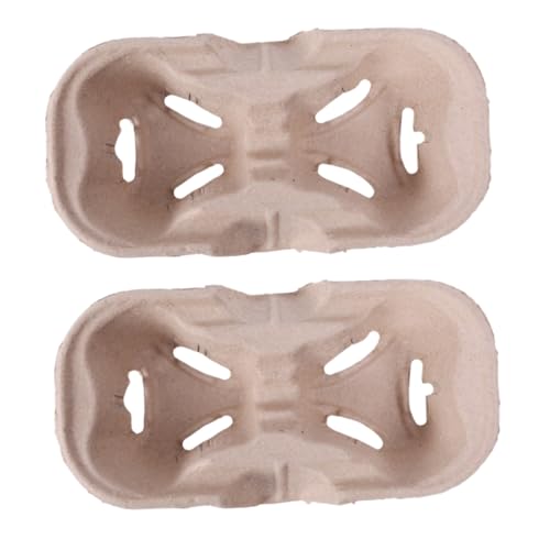 PRETYZOOM 20PCS Disposable Paper Pulp Drink Carrier Milk Tea Holder for Takeout Portable Cups Beverage Tray for Coffee