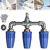 Triple Turbo Nozzle Pressure Washer, 360° Rotating Triple Nozzle Pressure Washer, Triple Turbo Nozzle High-Pressure Washer Nozzle, 1/4" Quick Connector, 4-6 Gpm, 4000 Psi Max (Triple Turbo Nozzle)