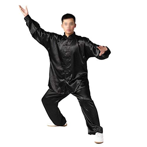 Andux Chinese Traditional Tai Chi Uniforms Kung Fu Clothing Unisex Ss-Tjf01 Black (Xl) #TOP2
