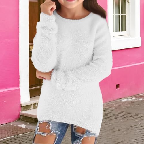 Teens Girls Fleece Sweatshirts Furry Long Sleeve Pullover Sweatshirt 2025 Fall Winter Warm Cute Sweaters Oversized2