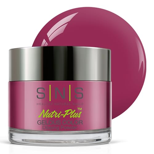 SNS Nail Dip Powder, Gelous Color Dipping Powder - Magnifique (Purple/Magenta, Shimmer) - Long-Lasting Dip Nail Color Lasts 14 Days - Low-Odor & No UV Lamp Required - 1 OZ