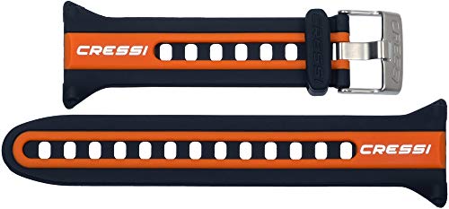 Cressi Watch Strap for Watch-style Dive Computer, Black/Orange