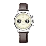 SEAKOSS Orologi meccanici per gli uomini Pilot Chronograph 38mm Original 1963 st1901 Movimento a carica manuale zaffiro retrò orologi da uomo con collo d'oca, Zaffiro giallo, sapphire, Cronografo da