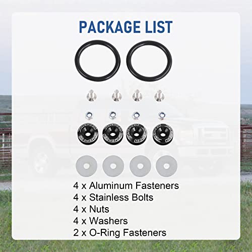 Jdmspeed Black Universal Cnc Billet Bumper Trunk Quick Release Fastener Kit #TOP4