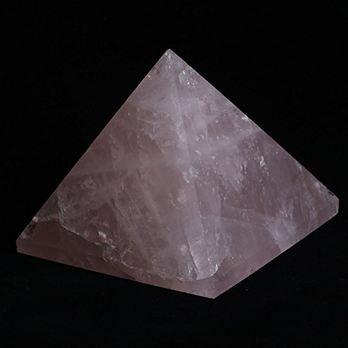Hjt Hongjintian Natural Rose Quartz Crystal Pyramid Carved Chakra Healing Crystal Reiki Stone Triangle Approx. 2.20" W #TOP1