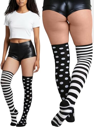 Image of ToBeInStyle Women's Fun Rainbow Harlequin Polka Dot Acrylic Socks