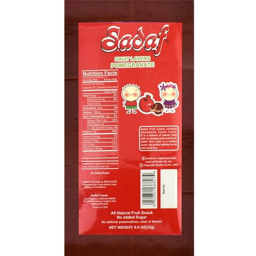 Sadaf Fruit Layers Pomegranate - Lavashak - Pomegranate Fruit Layers for Cooking & Snacking -Healthy Snack - Persian Cuisine - 0.8 Oz Package