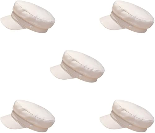Paowsietiviity 5 piezas de gorras de capitán marinero de lino de algodón estilo 