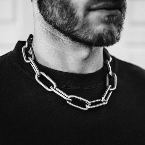 Men's Heavy Duty Quee Goth Grunge Chunky Necklaces Punk Stainless Steel Alternative Industrial Collar Choker Link Chain For Women Jewelry3