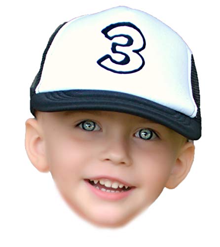 Kids Trucker B-Day Age Hat Baseball Cap Boys Girls 3rd Birthday 3 Toddler Black