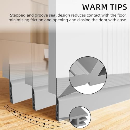 Image of TEKCOOL 39 Inch Silicon Door Bottom Sealing Strip | Self Adhesive Gap Filler Rubber | Bottom Sealing Strip Guard | Protector from Cockroach, Insect, Bugs, Air & Dust | (39 Inch, Grey)'