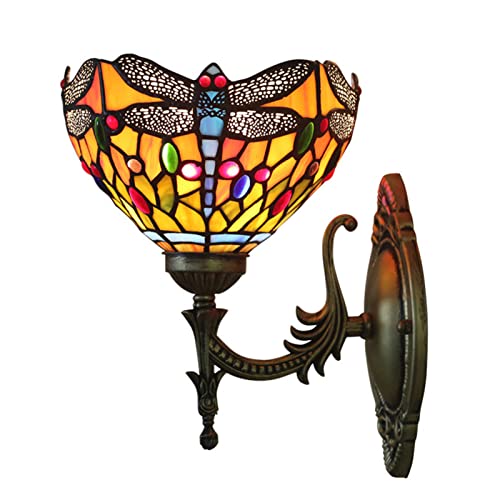 Applique Murale LED Tiffany Éclairage Décoratif Abat-Jour en Vitrail Économe