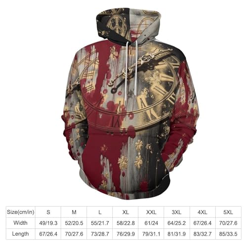Veste zippée imprimée 3D horloges sweat ample pour look urbain unique - 6
