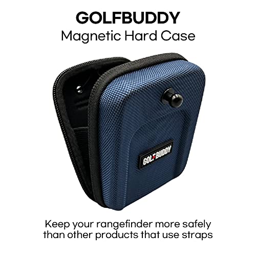GOLFBUDDY Rangefinder Magnetic Case, Hard Shell Pouch for Golf Cart Frames and Trolley, Quick Band, Carabiner, Belt Hole