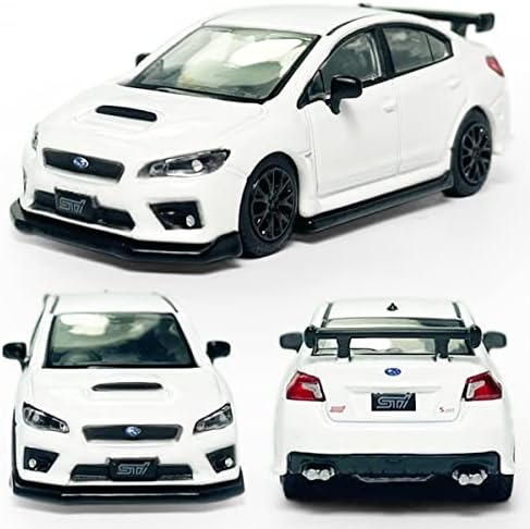 2016 Impreza WRX STI S207 Model Car 1/64 Scale Diecast Toy Cars Racing Sports Sedan Metal Alloy Friction Powered Children’s Die-cast Vehicles, Collection for Adults Men Toys for Boys Kids Gifts, White