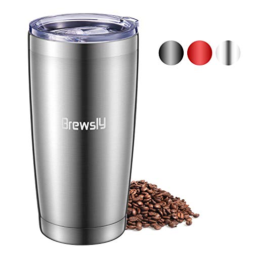 Brewsly Termo Cafe, 6 h Caliente y 12 h Frío, 900ml Botella Termica de Acero Inoxidable, Aislamiento de Vacío de Doble Pared Vaso Termico, Sin BPA, para Café, Té, Plata