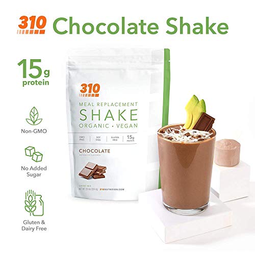 Fitness Bundle By 310 Nutrition - Includes Keto And Paleo Friendly Chocolate Vegan Organic Meal Replacement Shake (28 Servings), Gym Bag And Protein Shaker Cup #TOP1