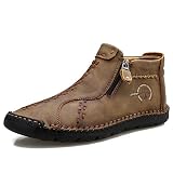 Govicta Mens Casual Shoes Leather Slip On Loafers Oxford Comfortable Leather Chukka Boot for Men Wor
