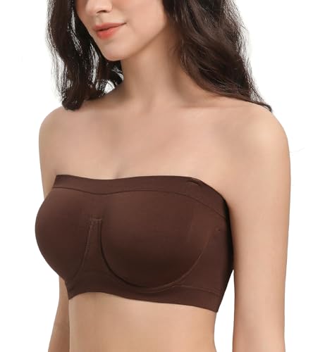 Image of Lemorosy Women's Invisible Seamless Non-Padded Underwire Bandeau Multiway T-Shirt Bra