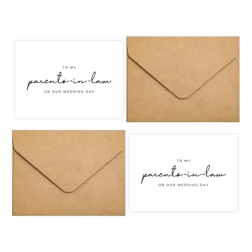 GroomBrideGifts Conjunto de 2 cartões de dia de casamento dos pais em lei, presentes dos pais em lei da noiva/noivo, para meus sogros no dia do nosso casamento. (Pais em lei B)